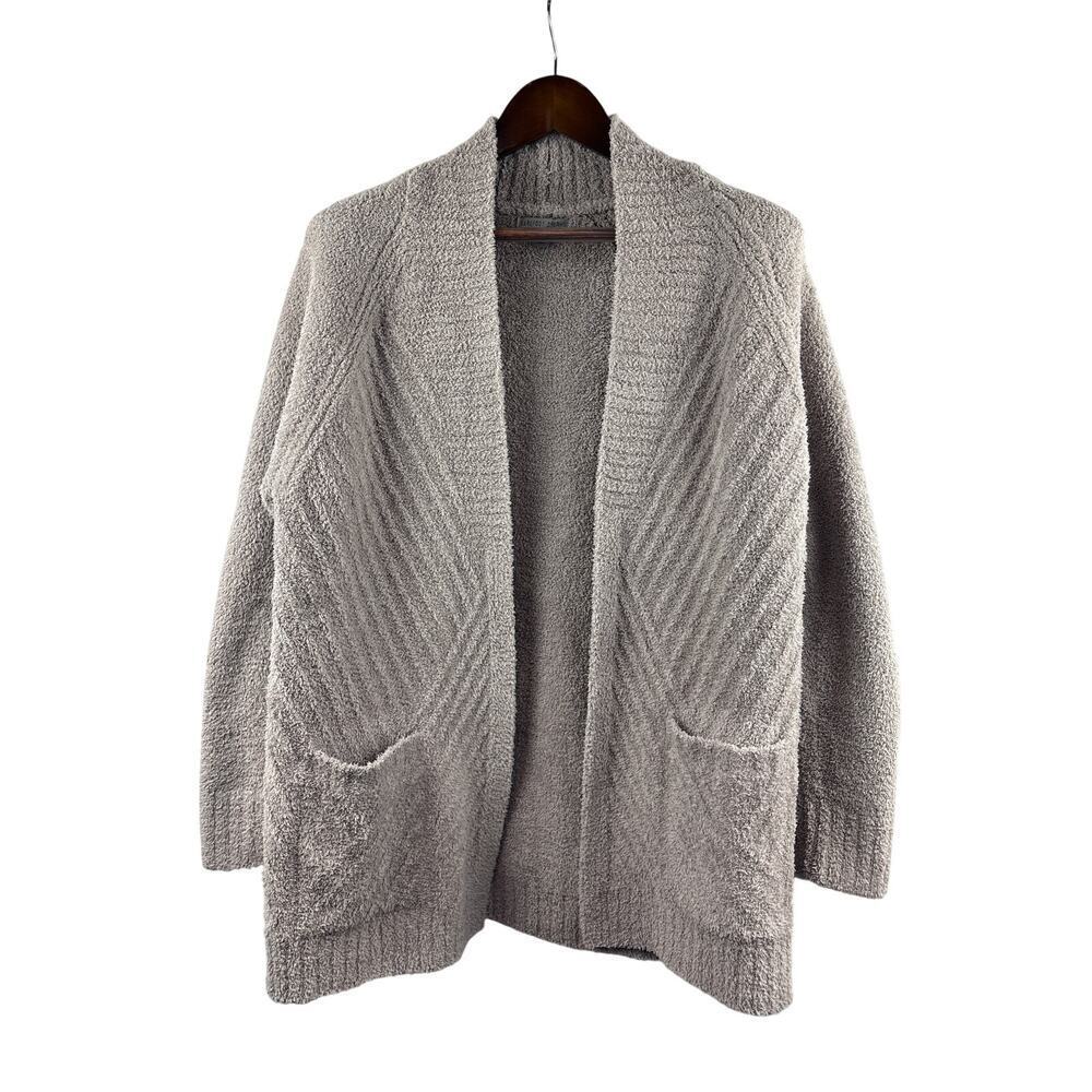 Women’s Barefoot Dreams Large Light Gray Plush Cardigan